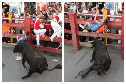 Instante de la accidentada entrada a la plaza de toros de San Sebastián de los Reyes.