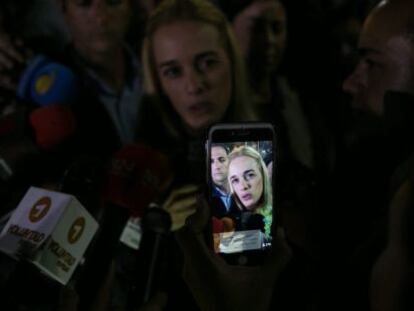 La esposa del dirigente opositor venezolano Leopoldo López, Lilian Tintori, el 10 de septiembre de 2015 en Caracas (Venezuela).
