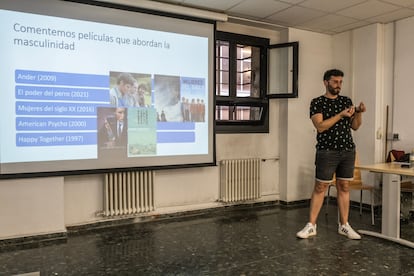 Una jornada del curso sobre masculinidades en la Universidad Complutense, el pasado jueves.