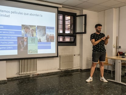 Una jornada del curso sobre masculinidades en la Universidad Complutense, el pasado jueves.