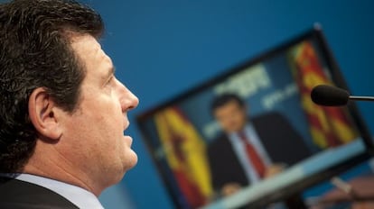 El vicepresidente José Ciscar, en la rueda de prensa del pleno del Consell.