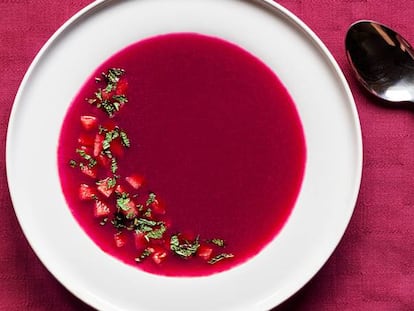 Sopa fría de sandía y remolacha