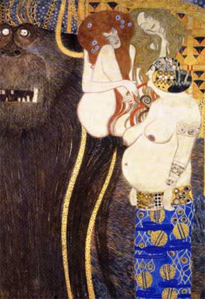 Fragmento del 'Friso de Beethoven', de Gustav Klimt.