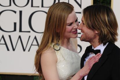La actriz Nicole Kidman, junto a su marido, en la entrega de los Globos de Oro el pasado domingo.