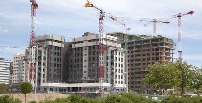 Viviendas en construcci&oacute;n en Madrid. 