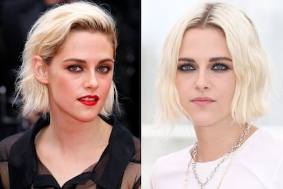 Inspiración para peinar esta melena midi, por Kristen Stewart en Cannes.