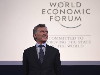 El presidente Mauricio Macri abre el Foro Económico Mundial sobre América Latina, celebrado en Buenos Aires.