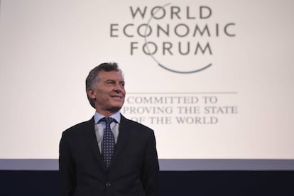 El presidente Mauricio Macri abre el Foro Económico Mundial sobre América Latina, celebrado en Buenos Aires.