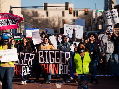 Protesta contra la prohibición de la mifepristona en Amarillo, Texas, el 11 de febrero 2023.