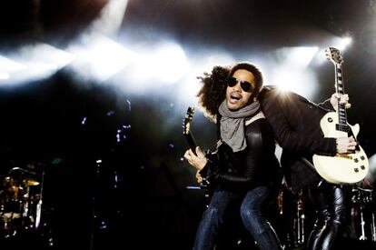 El músico estadounidense Lenny Kravitz, durante su actuación en Rock in Rio Lisboa.