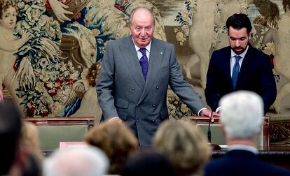 El rey Juan Carlos en una entrega de premios en diciembre de 2018 en Madrid.