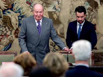 El rey Juan Carlos en una entrega de premios en diciembre de 2018 en Madrid.