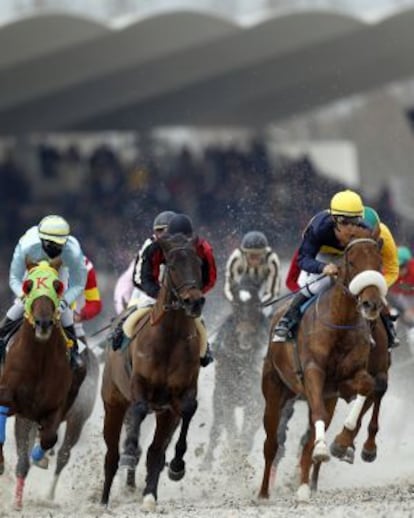 Carrera de caballos en el Hipódromo de La Zarzuela.