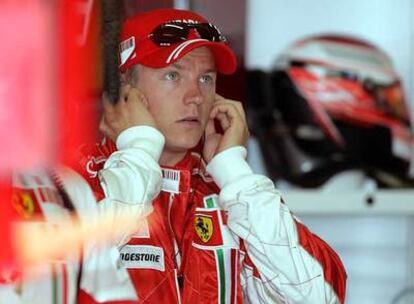 Raikkonen, ayer durante un entrenamiento en Alemania.