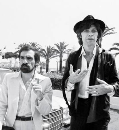 Martin Scorsese y Robbie Robertson, en el Festival de Cannes en 1978.