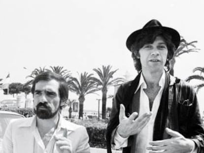 Martin Scorsese y Robbie Robertson, en el Festival de Cannes en 1978.
