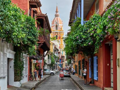 Calles de la ciudad de Cartagena de Indias, Colombia.