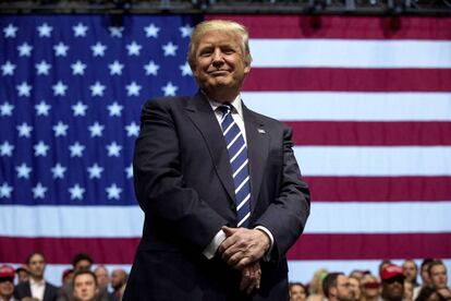 Donald Trump, durante un acto político en Michigan.