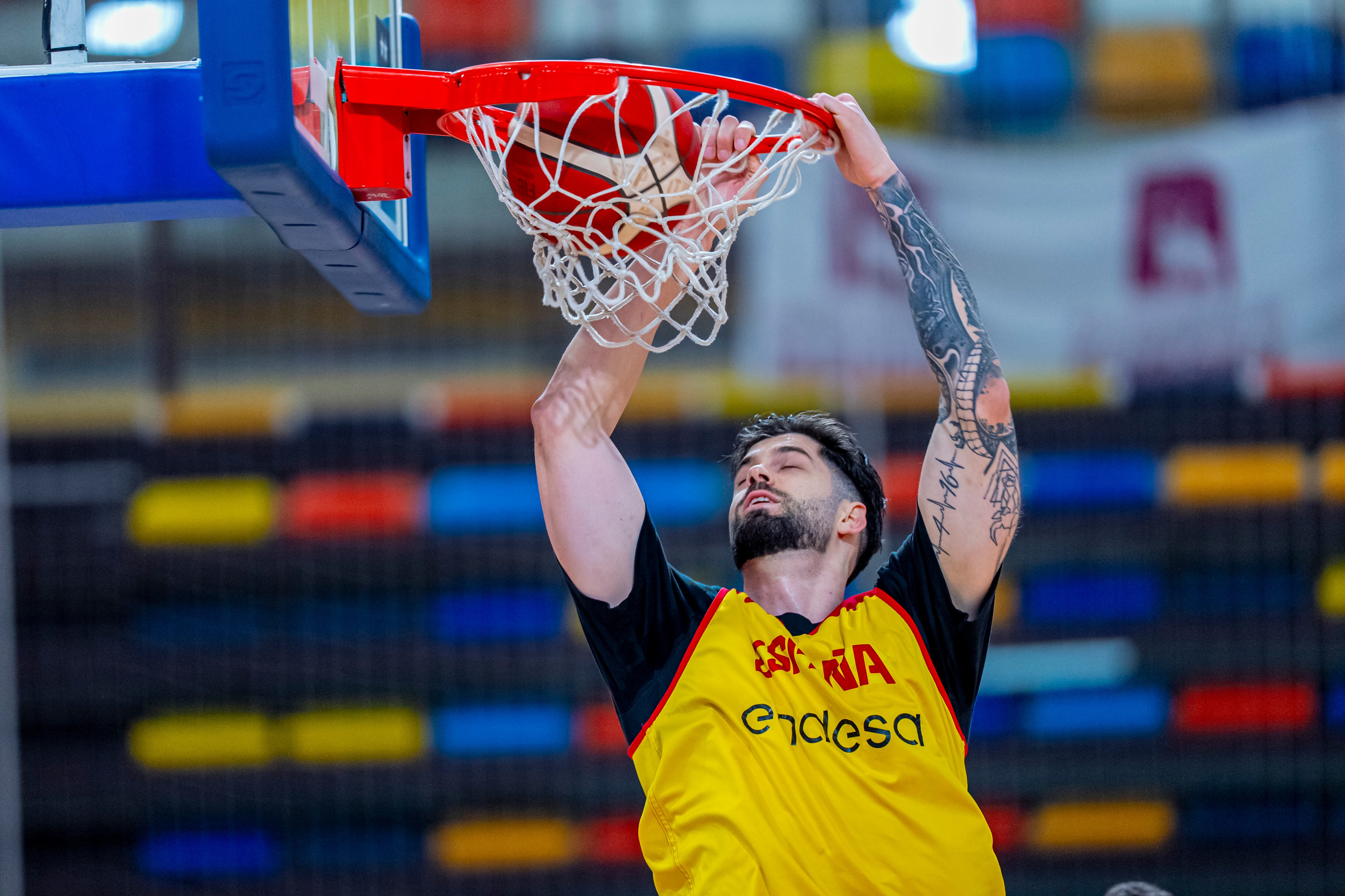 Santi Yusta, en un entrenamiento con España en Guadalajara, en una imagen de la Federación.