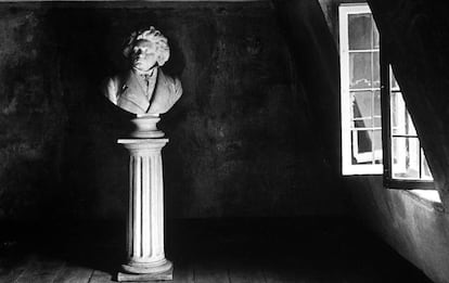 Busto de Beethoven en su casa natal de Bonn, en una imagen de 1934.