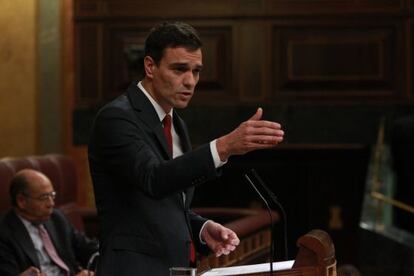 Pedro Sánchez, al ple del Congrés dels diputats