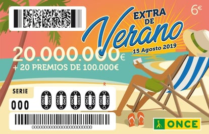 El 15 de agosto de 2019 se ha celebrado el sorteo Extra de verano de la ONCE.