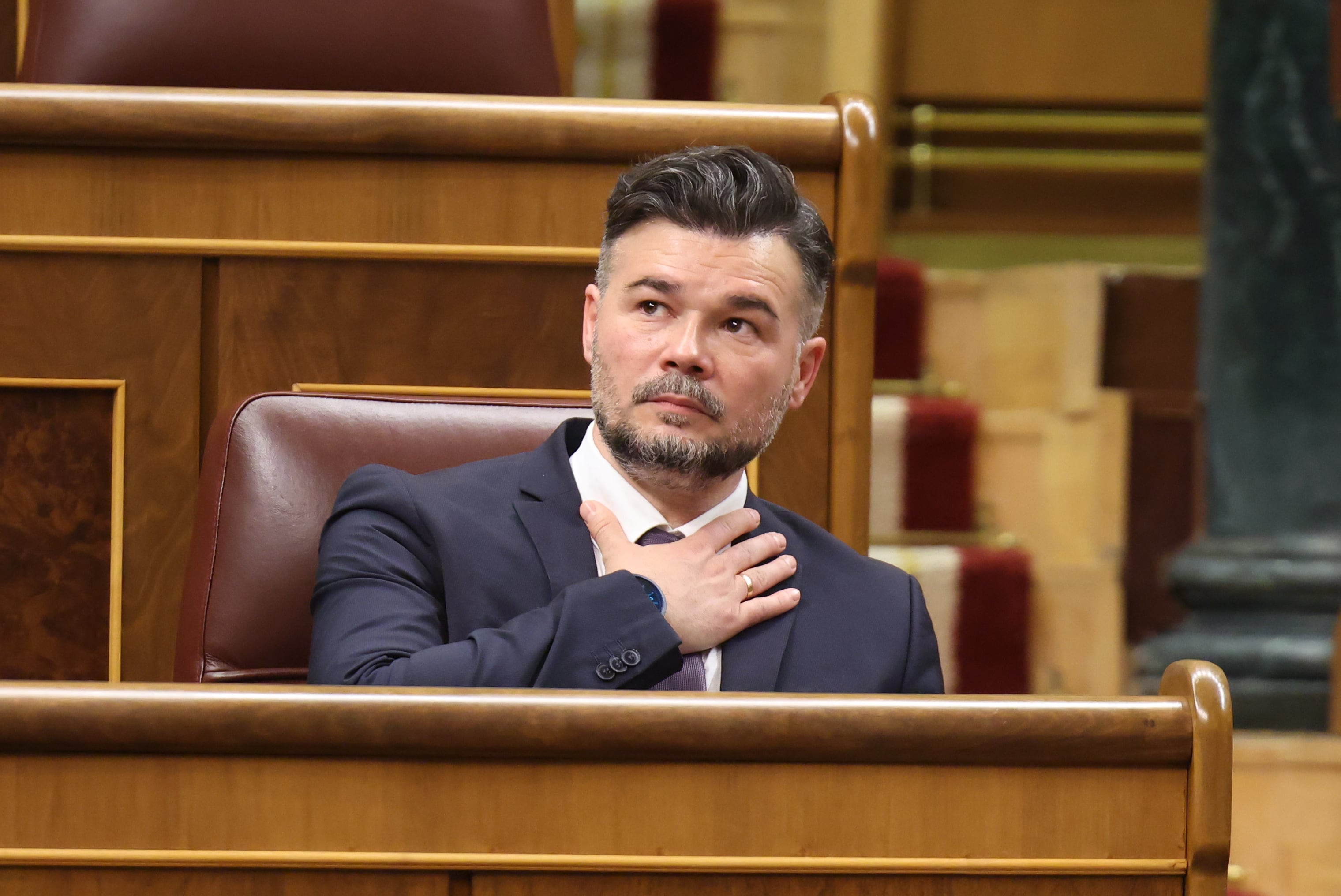 Gabriel Rufián, este martes en el pleno del Congreso.