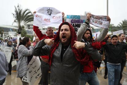 Manifestaciones por el centro de Miami. 