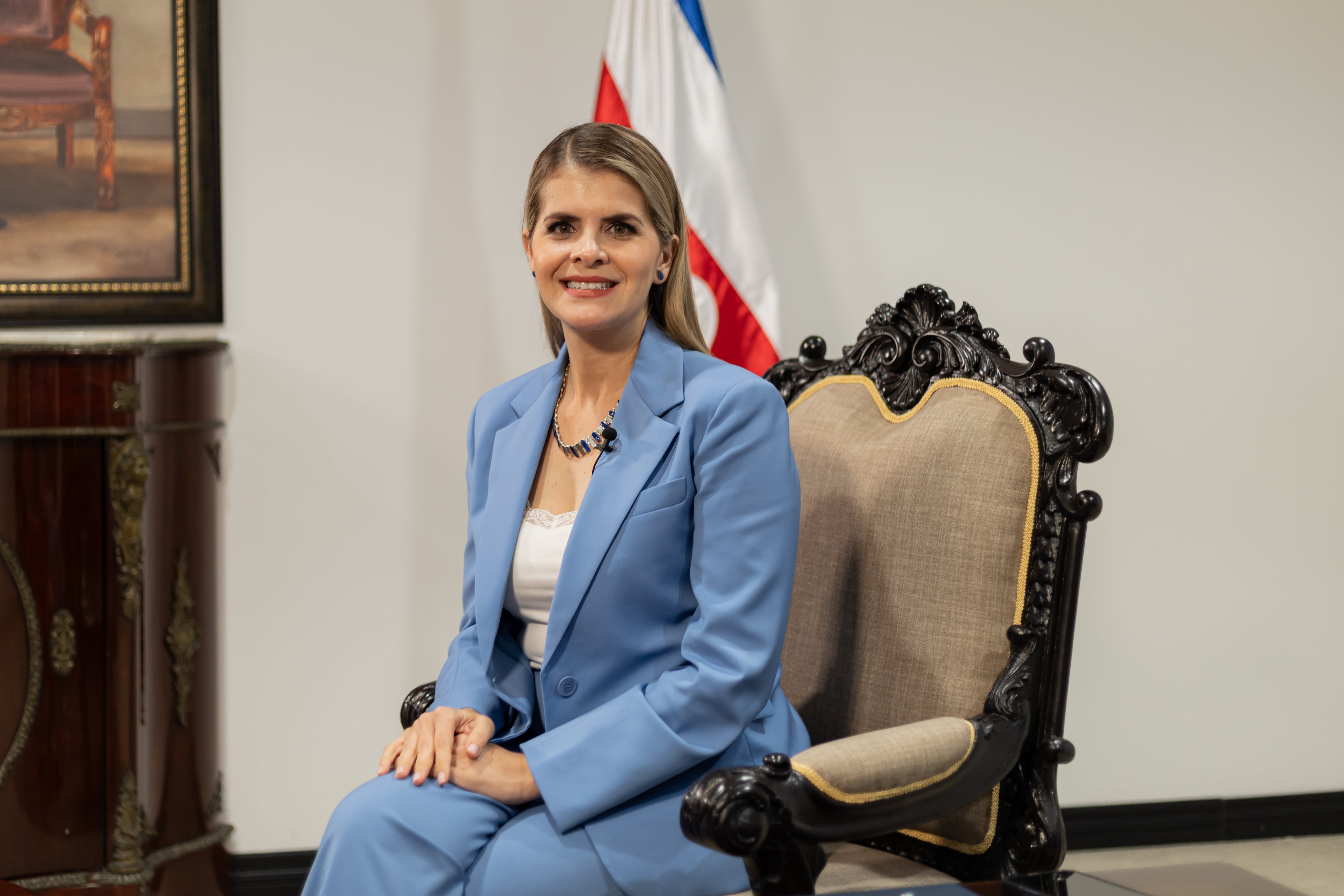 Laura Fernández Delgado en la Casa Presidencial de Costa Rica.