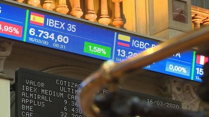 The Madrid stock exchange earlier in the week.