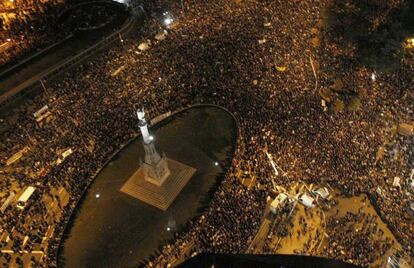 Vista panorámica de la manifestación en la Plaza de Colón de Madrid el 14-N. Eran 35.000 personas según la Delegación del Gobierno.