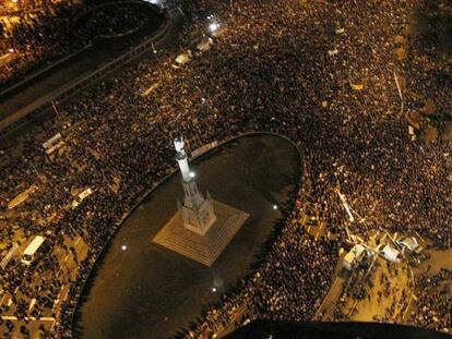 Vista panorámica de la manifestación en la Plaza de Colón de Madrid el 14-N. Eran 35.000 personas según la Delegación del Gobierno.