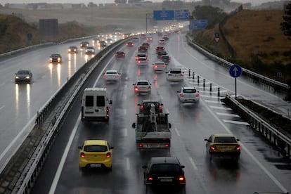 Estado del tráfico en la carretera A-5 a la altura del kilómetro 22, en la salida de Madrid el pasado 18 de septiembre.