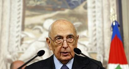 El presidente de Italia, Giorgio Napolitano, durante un encuentro con la prensa el sábado en el palacio del Quirinal