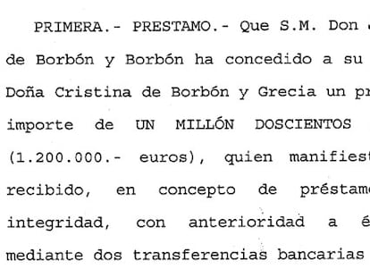 La Infanta devolvió al Rey 100.000 euros menos de lo escriturado