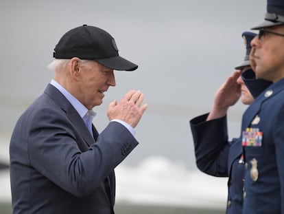 El presidente de Estados Unidos, Joe Biden, en la Base Conjunta Andrews en Maryland, Estados Unidos.