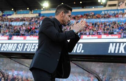 Simeone, durante el último Atlético-Granada
