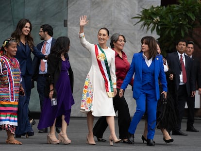 Claudia Sheinbaum sale de palacio de San Lazaro donde tomó de protesta como presidenta de México.