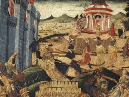 Óleo de la victoria de Alejandro Magno sobre Alejandría pintado por el maestro de San Miniato en la segunda mitad del siglo XV.