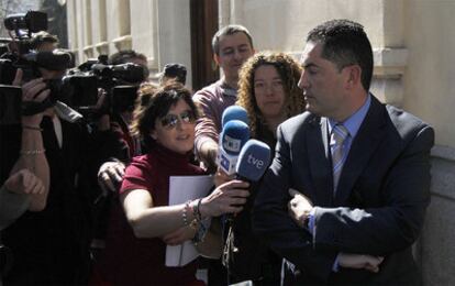 Juan Siguero, a la salida del Tribunal Superior de Justicia de Madrid.