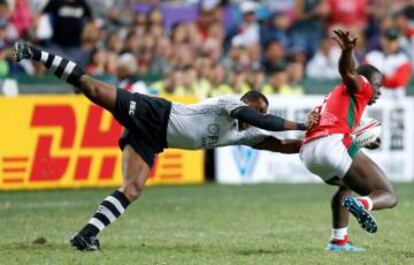 Partido de rugby Fiji-Kenia, celebrado en Hong Kong en abril de 2018.