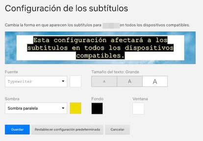 Personalizar los subtítulos de Netflix.