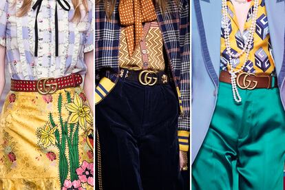Cinturones de Gucci de otoño y primavera 2016 y otoño 2017.