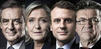 FIllon, Le Pen, Macron y Mélenchon: los favoritos a las presidenciales francesas