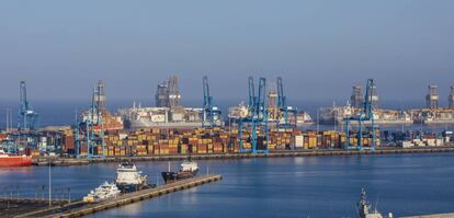 Imagen de la terminal de contenedores del Puerto de Las Palmas. 