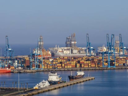 Imagen de la terminal de contenedores del Puerto de Las Palmas. 