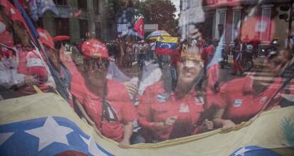 Manifestación a favor del Gobierno venezolano