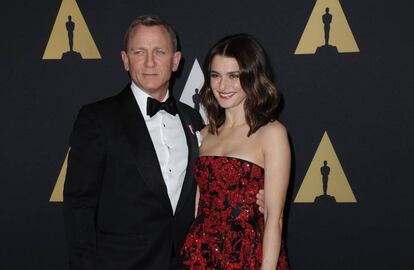 Daniel Graig y su esposa Rachel Weisz en un evento en Los Ángeles.