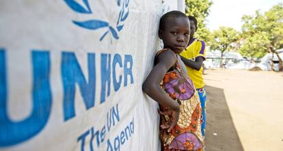 Una menor africana, en un campo de Naciones Unidas.