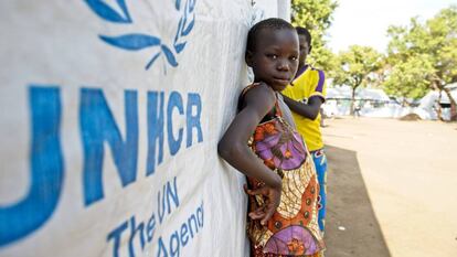 Una menor africana, en un campo de Naciones Unidas.